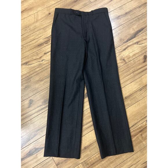 Givenchy mens size 33 charcoal gray wool dress pants flat front - Picture 1 of 6